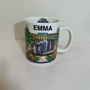 Vintage Kemah Boardwalk Emma Mug Galveston, Texas White - EUC